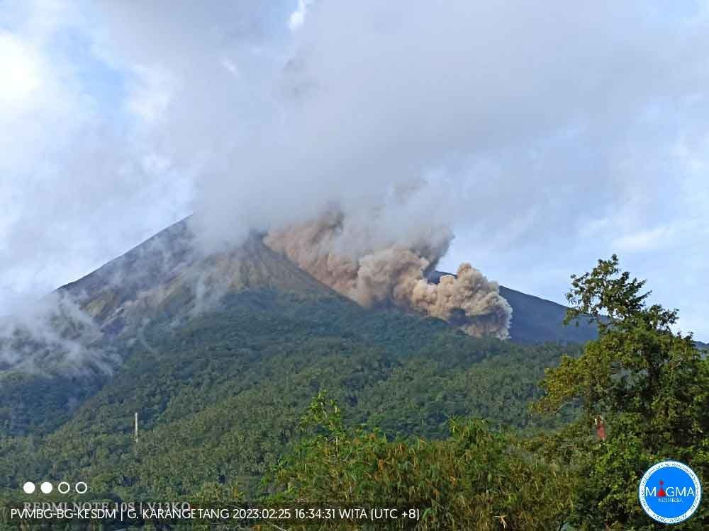 Gunung api Karangetang (Pulau Api Siau, Indonesia bagian utara): longsoran panas mulai terbentuk