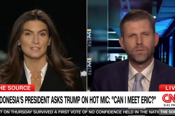 “Saya anak baik”: Eric Trump menanggapi setelah mikrofon terbuka menangkap Presiden Indonesia meminta pertemuan dengan ayahnya.