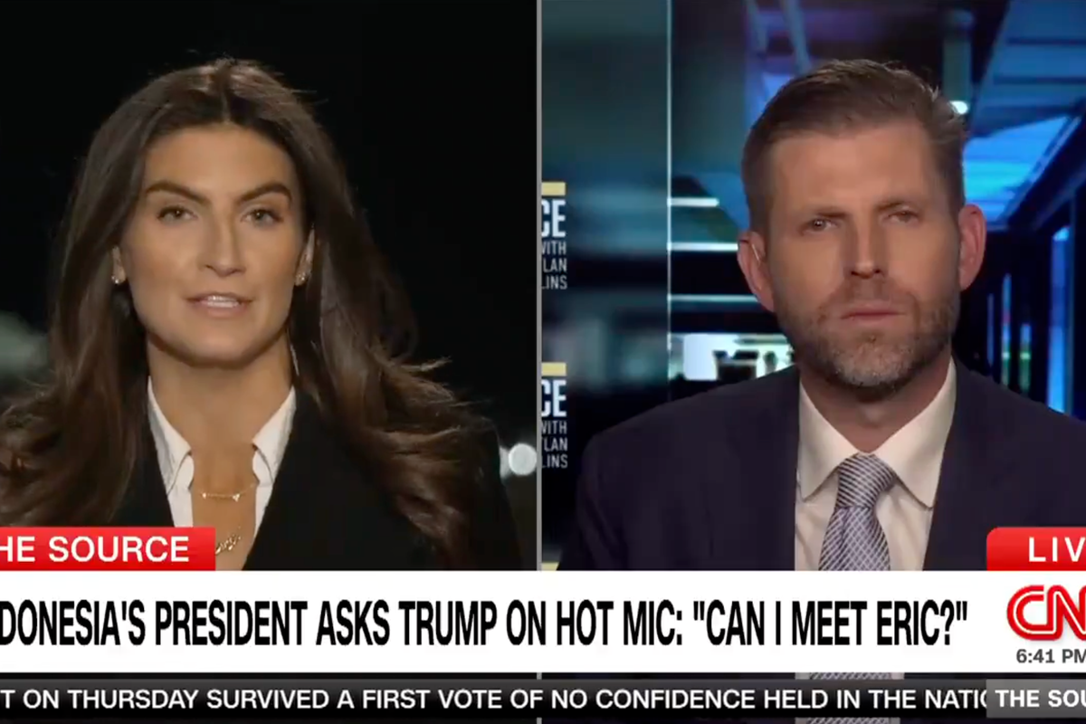 “Saya anak baik”: Eric Trump menanggapi setelah mikrofon terbuka menangkap Presiden Indonesia meminta pertemuan dengan ayahnya.