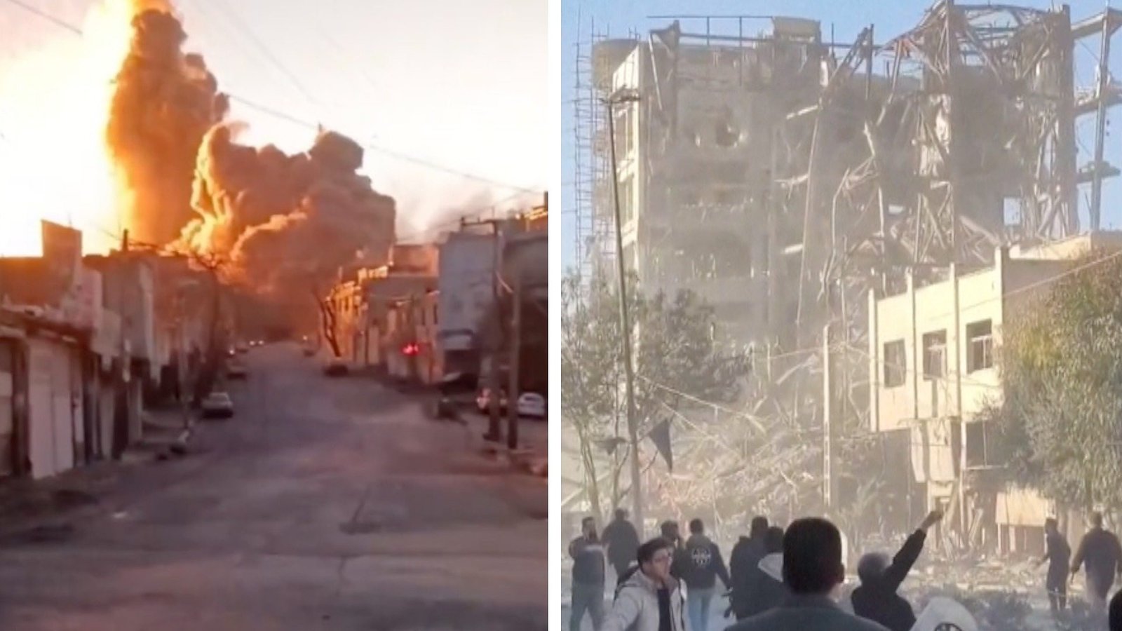 Rekaman dari berbagai penjuru Iran memperlihatkan skala serangan tersebut