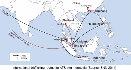 Metamfetamin kristal kini menjadi "ancaman utama narkotika ilegal" di Indonesia, kata UNODC